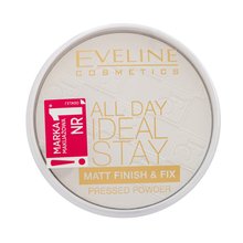 Eveline All Day Ideal Stay Matt Finish & Fix Pressed Powder transparentní pudr s matujícím účinkem White 12 g