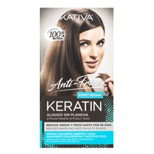 Kativa Anti-Frizz Straightening Without Iron sada s keratinem pro narovnání vlasů bez žehličky na vlasy Xpert Repair 30 ml + 30 ml + 150 ml