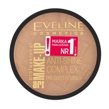 Eveline Make-Up Art Anti-Shine Complex Pressed Powder pudr pro sjednocenou a rozjasněnou pleť 33 Golden Sand 14 g