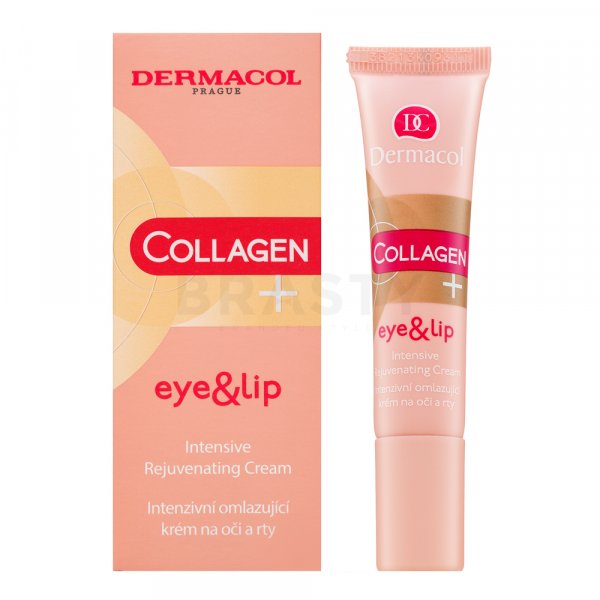 Dermacol Collagen+ Eye & Lip Intensive Rejuvenating Cream rozjasňující a omlazující krém pro oči, rty a pleť 15 ml